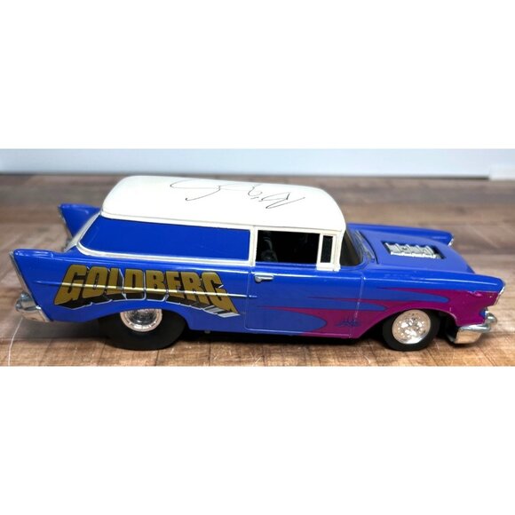 1999 WCW Uncensored Goldberg Diecast Model Car Autographed Collectible Blue & Wh - Picture 3 of 8